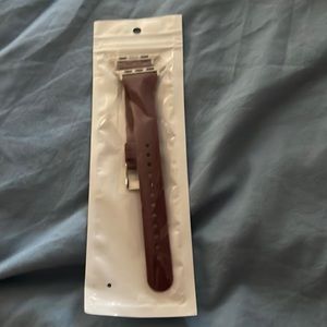 Size 42 thin burgundy rubber smartwatch band